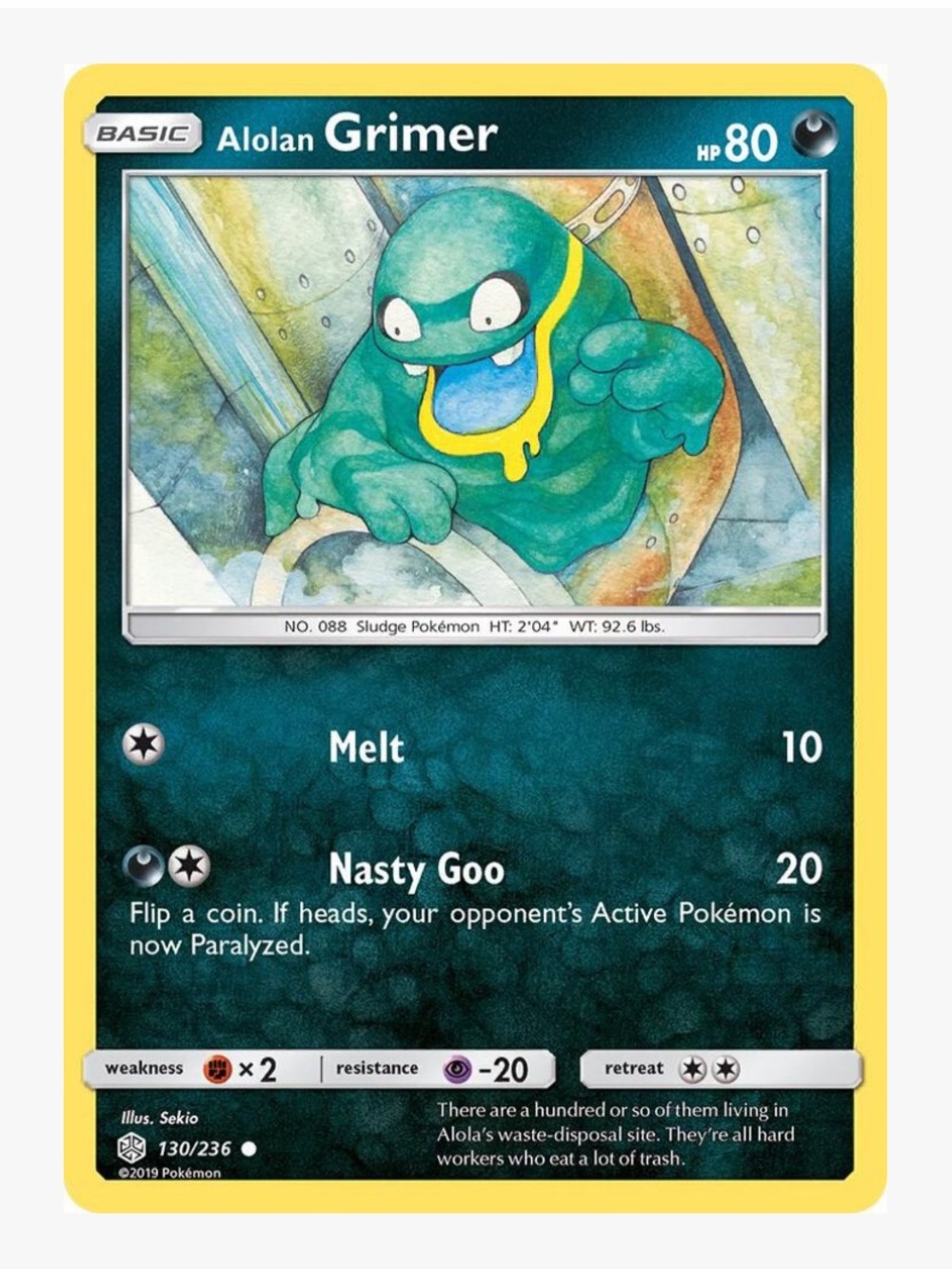 Alolan Grimer SM Cosmic Eclipse Pokemon Trading Card